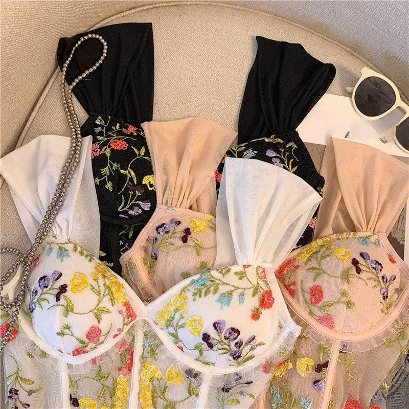 Floral Elegance Corset Top